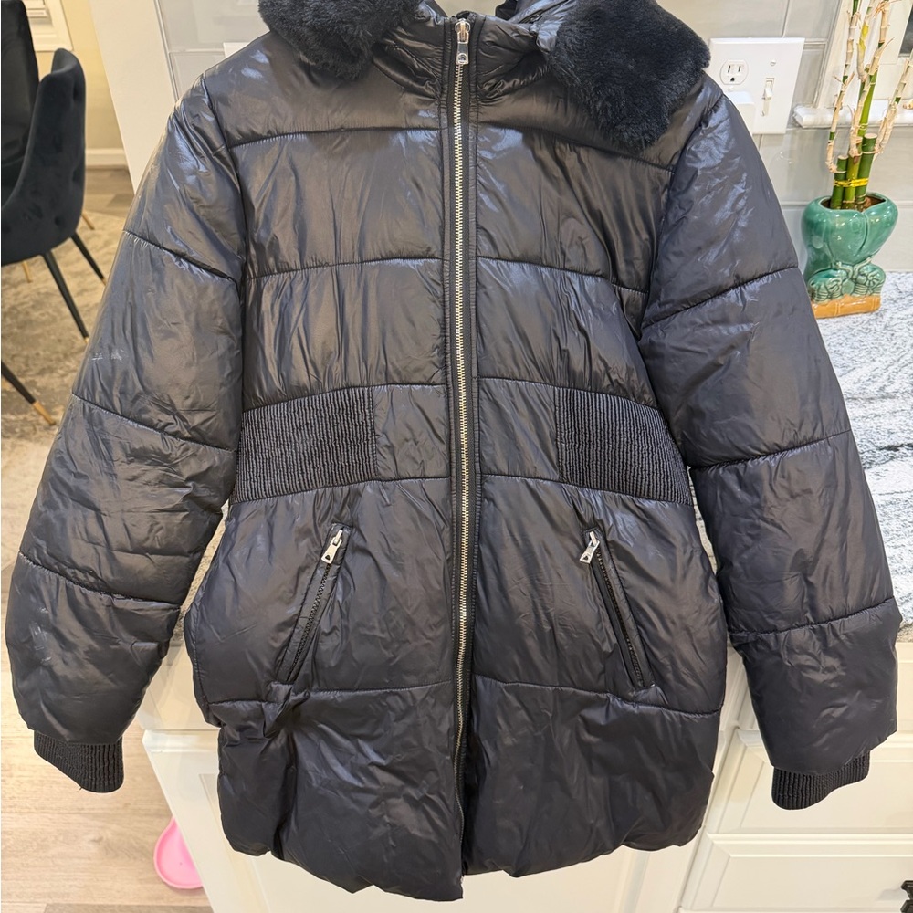 Mayoral Black Jacket with Fur Detail